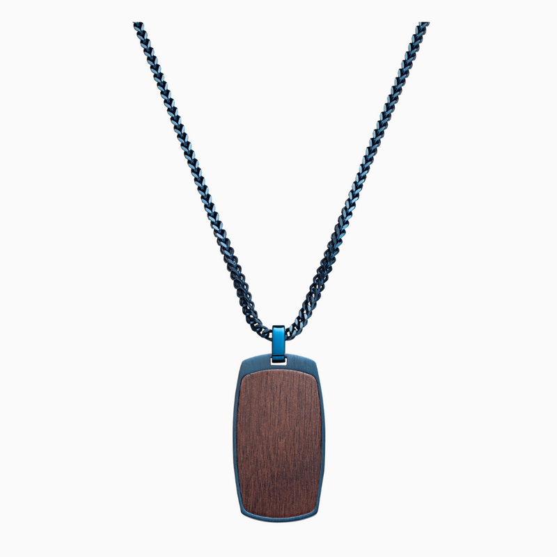 Julius Männerkette royalblau Walnuss