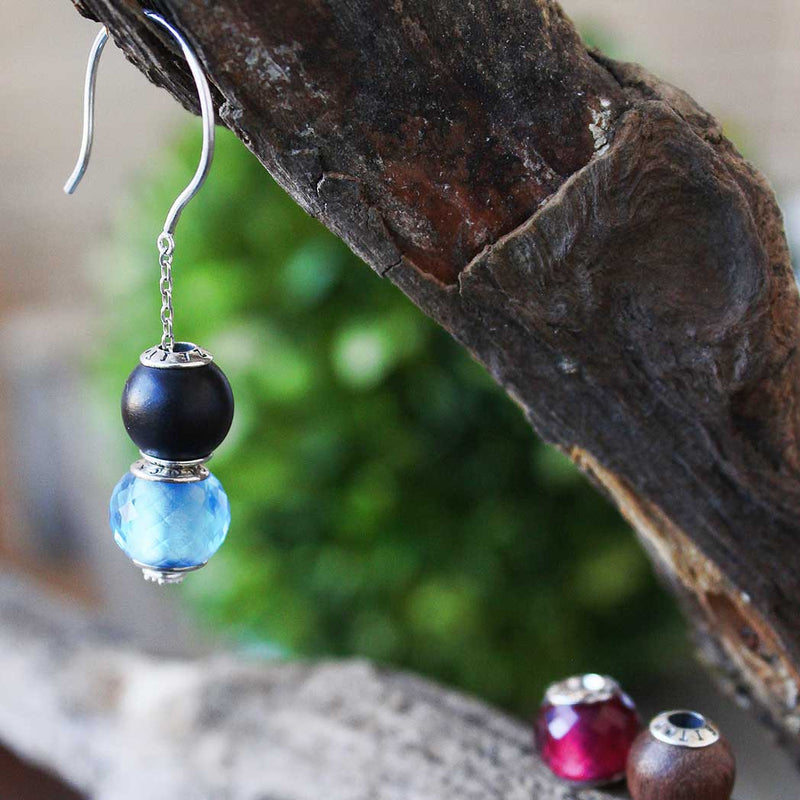 Waidzeit Wildfang Schmuck Walnuss Ohrringe Geschenk nachhaltig plastikfrei Ebenholz