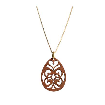 Waidzeit vergoldetet Silberkette 925 Kette Holzanhänger nachhaltigAustrian Design Geschenksidee Geschenk Damenschmuck Schmuck Holzschmuck für Sie ShopinAustria Made in Austria Walnuss gold