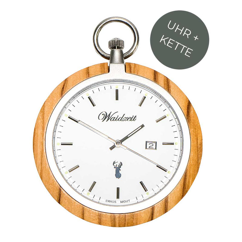 Waidzeit Taschenuhr Alpin Männeruhr Holzuhr Geschenk individuelle Gravur Männeruhr Austrian Design ShopinAustria personalisiertes Geschenk