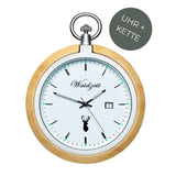 Waidzeit Taschenuhr Alpin Männeruhr Holzuhr Geschenk individuelle Gravur Männeruhr Austrian Design ShopinAustria personalisiertes Geschenk Zirbe Zirbenuhr Zirbenholz