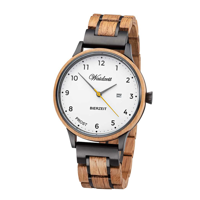 Bierzeit Herrenuhr mit Holzarmband