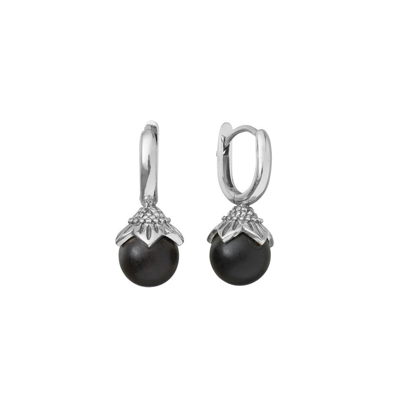 Blütenmeer Ohrringe Ebenholz Damen Holzschmuck Damenschmuck Ohrringe Silberschmuck Silberohrringe Geschenk Damengeschenk