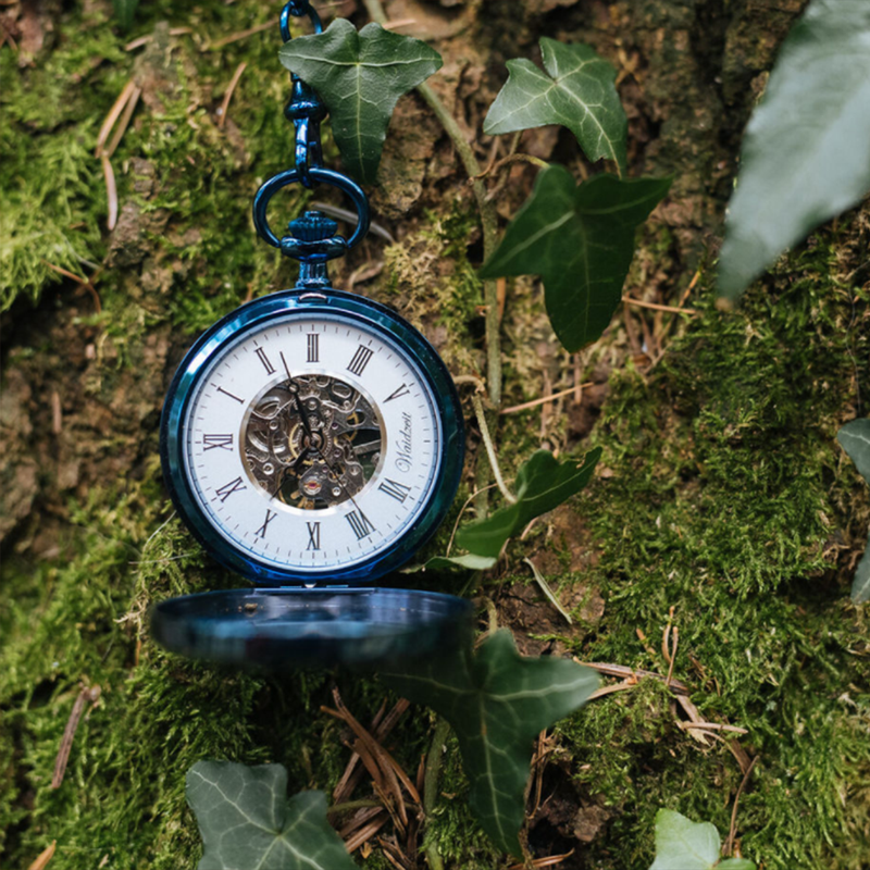 Franz Ferdinand Skelett Taschenuhr blau