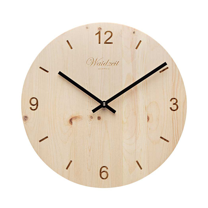 Waidzeit Holzuhr Wanduhr Vollholz Geschenk Austrian Design Made in Austria bestgift
