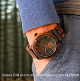 Waldlicht Automatik Herrenuhr mit Holzband
