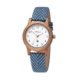 Barrique Alpin Damenuhr mit blauem Tweedband