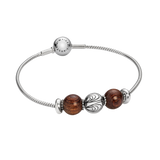 Blätterwald Silberarmband