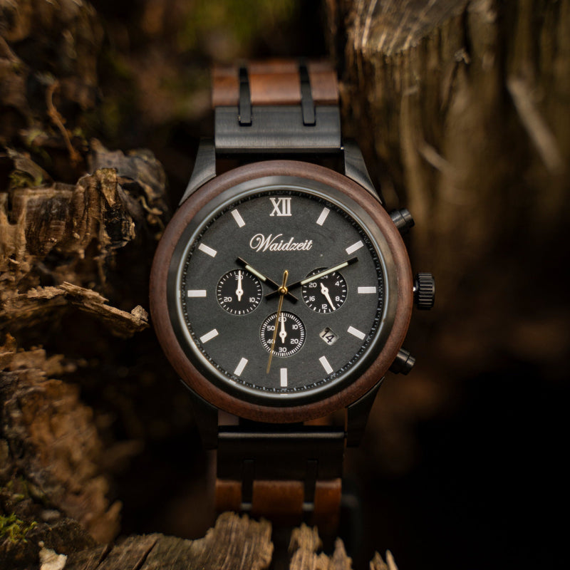 Chronograph Alpinist Herrenuhr Walnuss