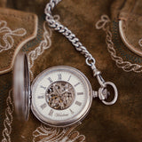 Franz Otto Skelett Taschenuhr Vintage Silber
