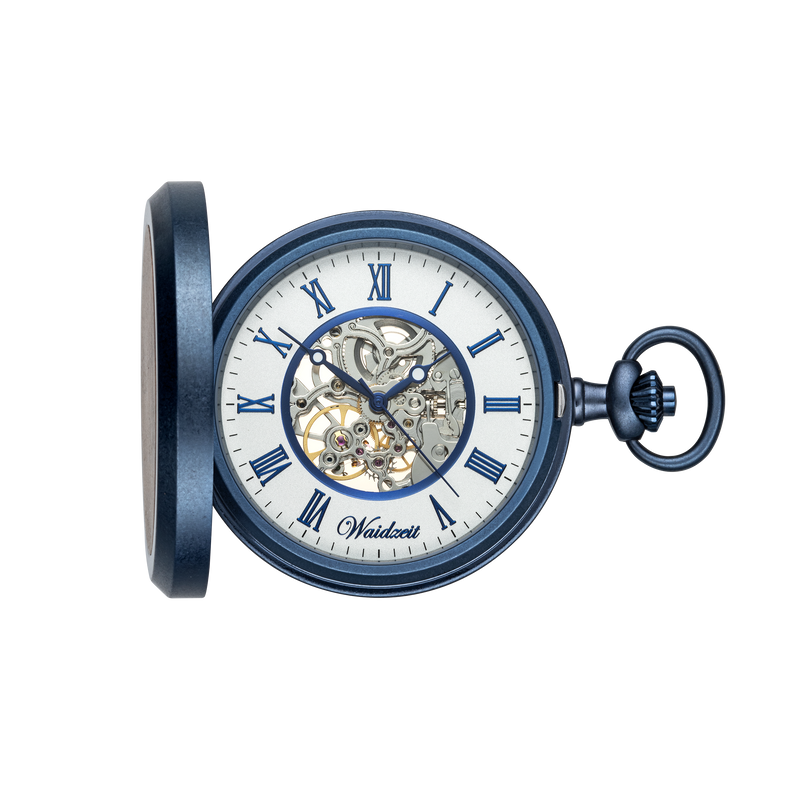 Franz Benedikt Skelett Taschenuhr Vintage Blau