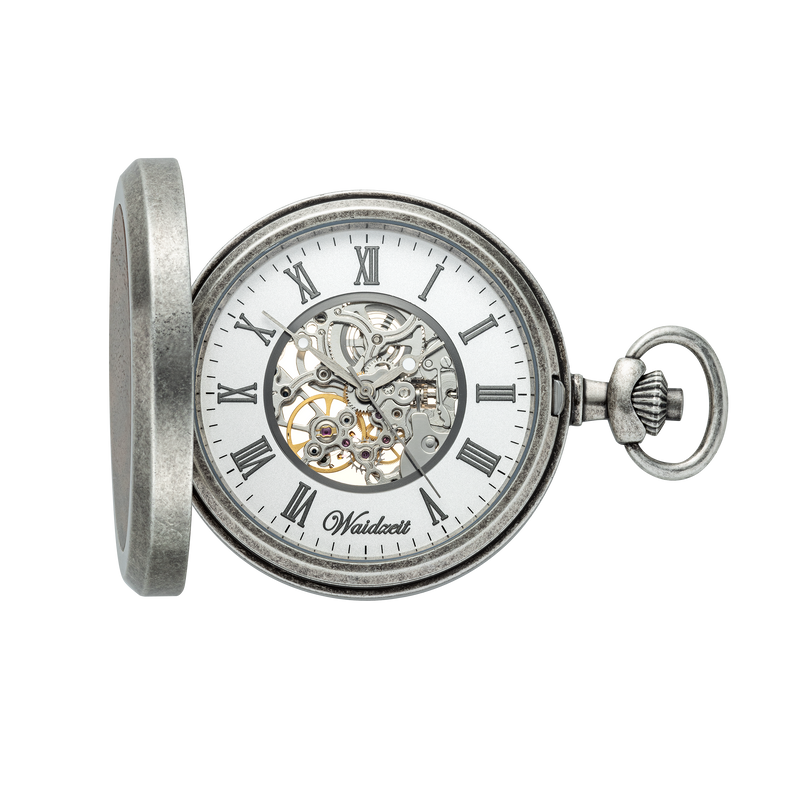 Franz Otto Skelett Taschenuhr Vintage Silber