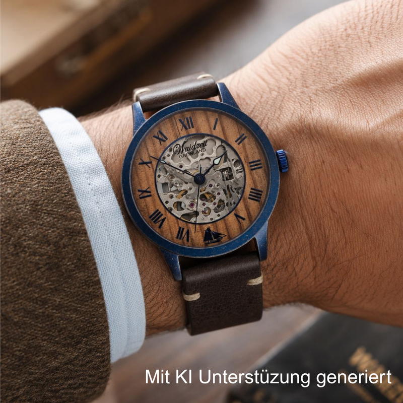 Grönland Automatikuhr Vintage blau
