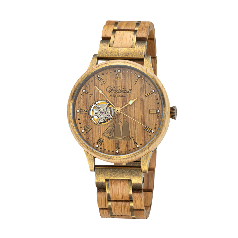 Zuversicht Automatik Herrenuhr mit Holzband