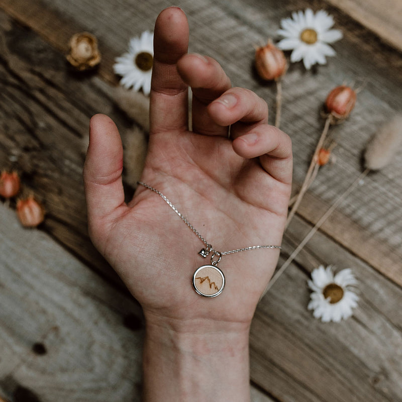 Lieblingstaler Silberkette Zirbe