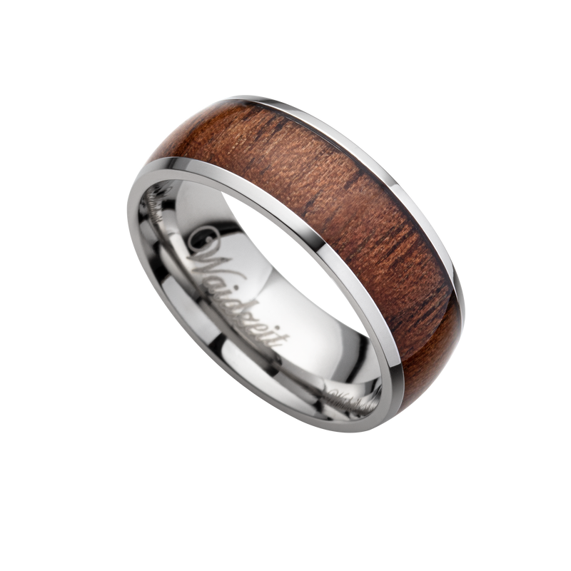 Waidzeit Holzring Walnuss silber Herrenring Edelstahlring Geschenksidee Austriandesign Nahchaltigschenken