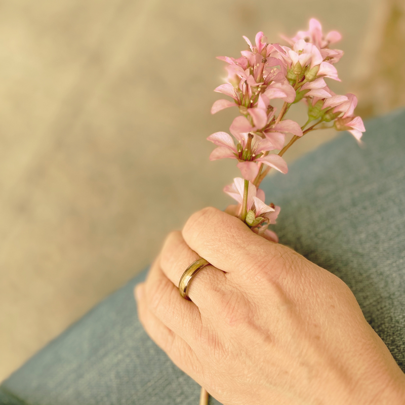 Waidzeit Holzring Damenring Barrique Weinfass Kupfer
