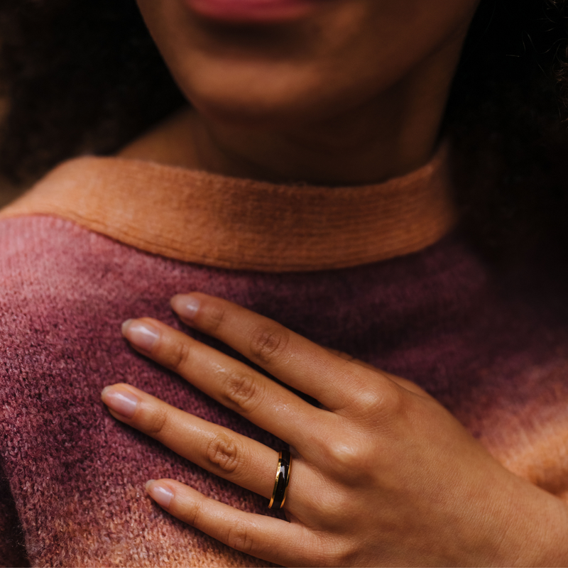 Waidzeit Holzring Edelstahl Damenring Geschenksidee Austrian Design Mooreiche