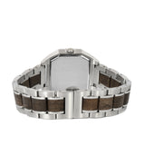 Sendeschluss Armbanduhr Walnuss silber
