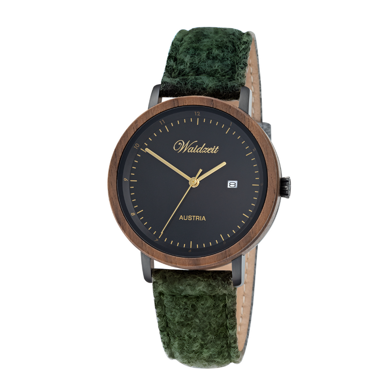 Max Herrenuhr schwarz mit Lodenarmband