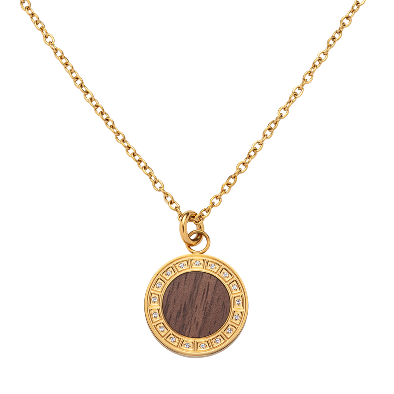 Essenza Kette Goldfarben Walnuss