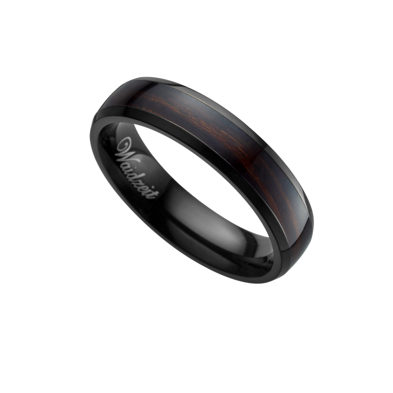 Waidzeit Holzring Edelstahl  Damenring Geschenksidee Austrian Design Mooreiche