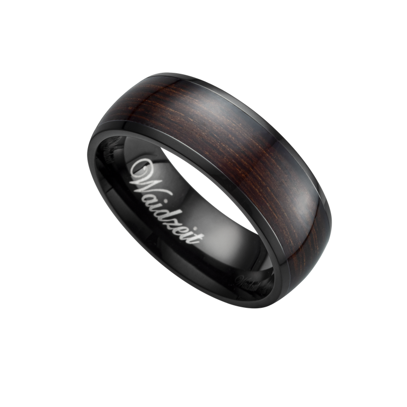 Waidzeit Herrenring Mooreiche Edelstahl Austrian Design Holzschmuck nachhaltigschenken