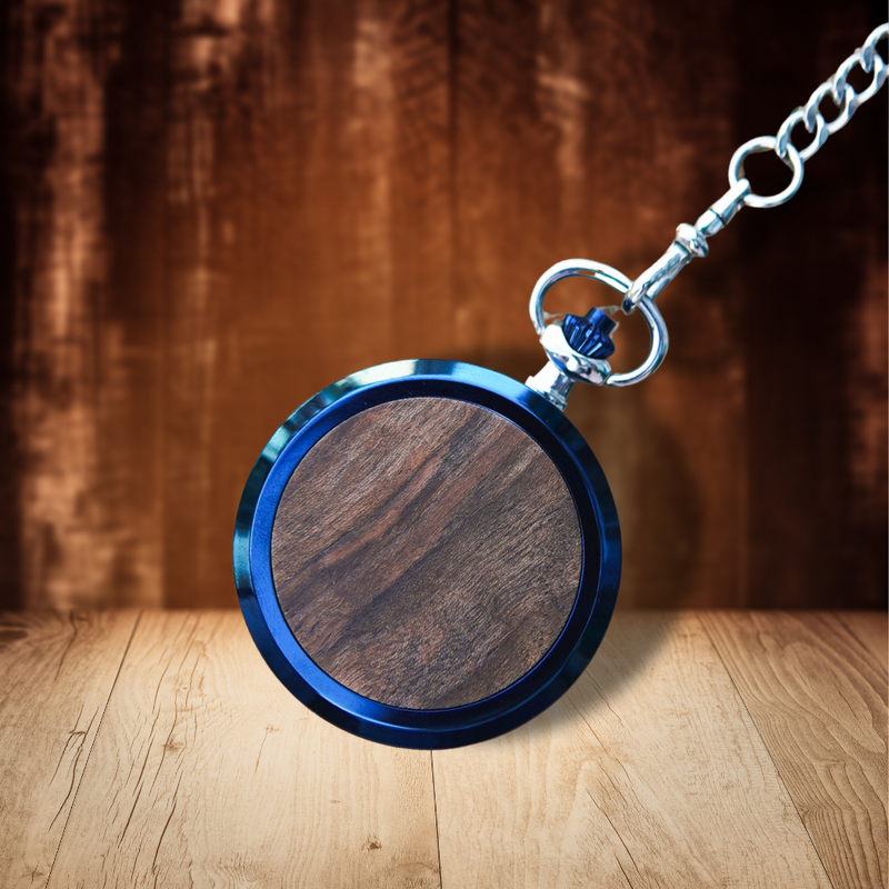 Franz-Maximilian Skelett Taschenuhr blau & silber