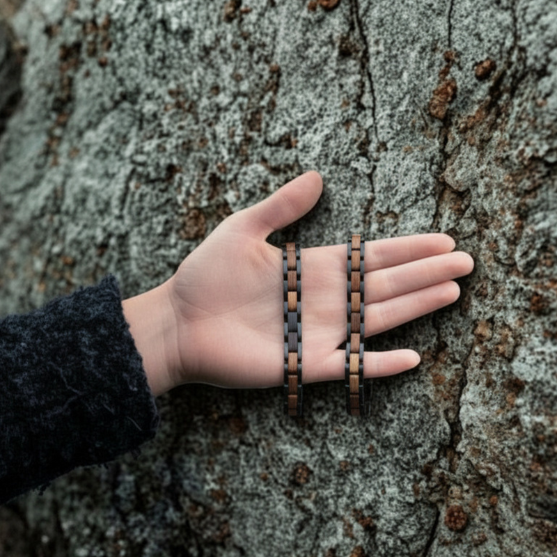 Elementarmband Unisex Walnuss Schwarz