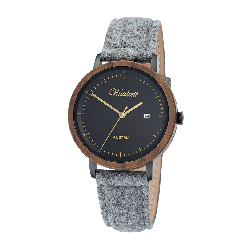 Mystic Black Lederband Unisex Uhr – Waidzeit Austria