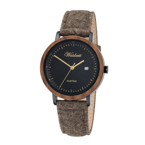 Max Herrenuhr schwarz mit Lodenarmband