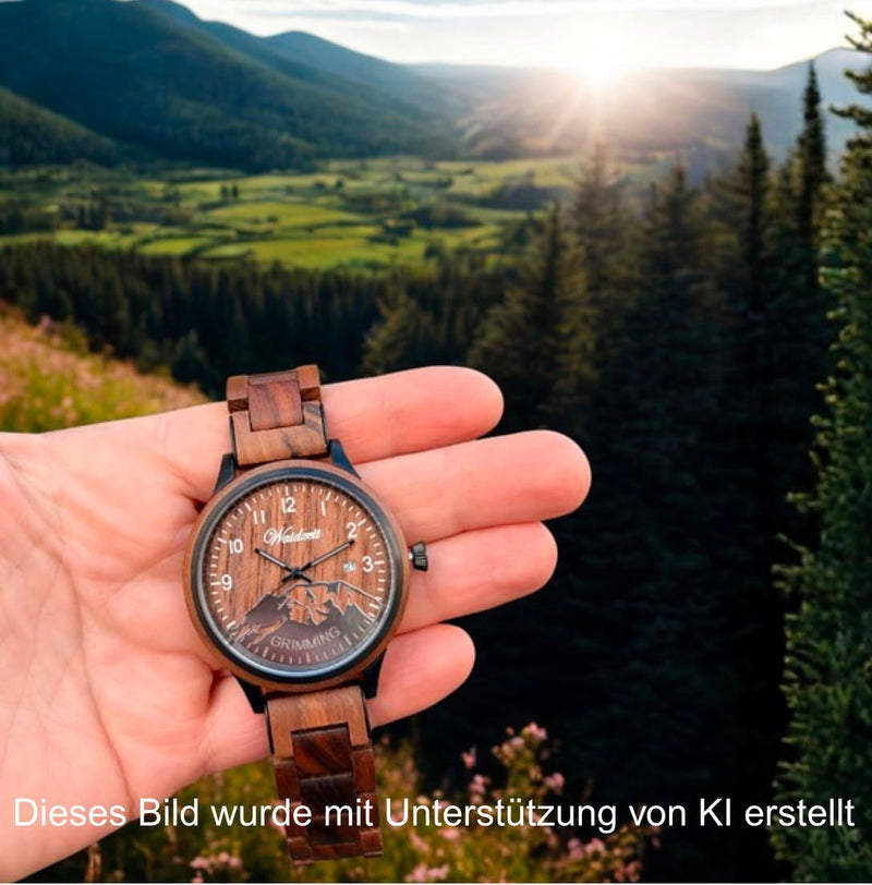 Grimming Armbanduhr aus Walnussholz