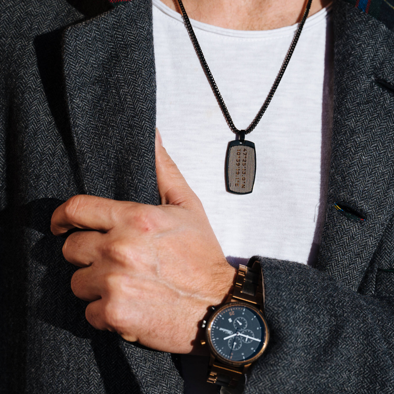 Maximilian Männerkette nachtschwarz Mooreiche