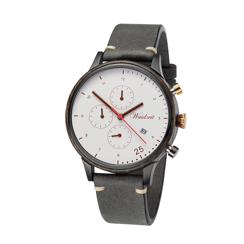 Chronograph Barista Bianco Mooreiche Herrenuhr