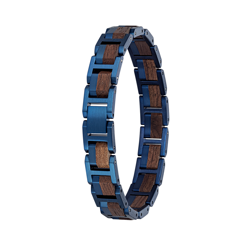 Elementarmband Walnuss royalblau