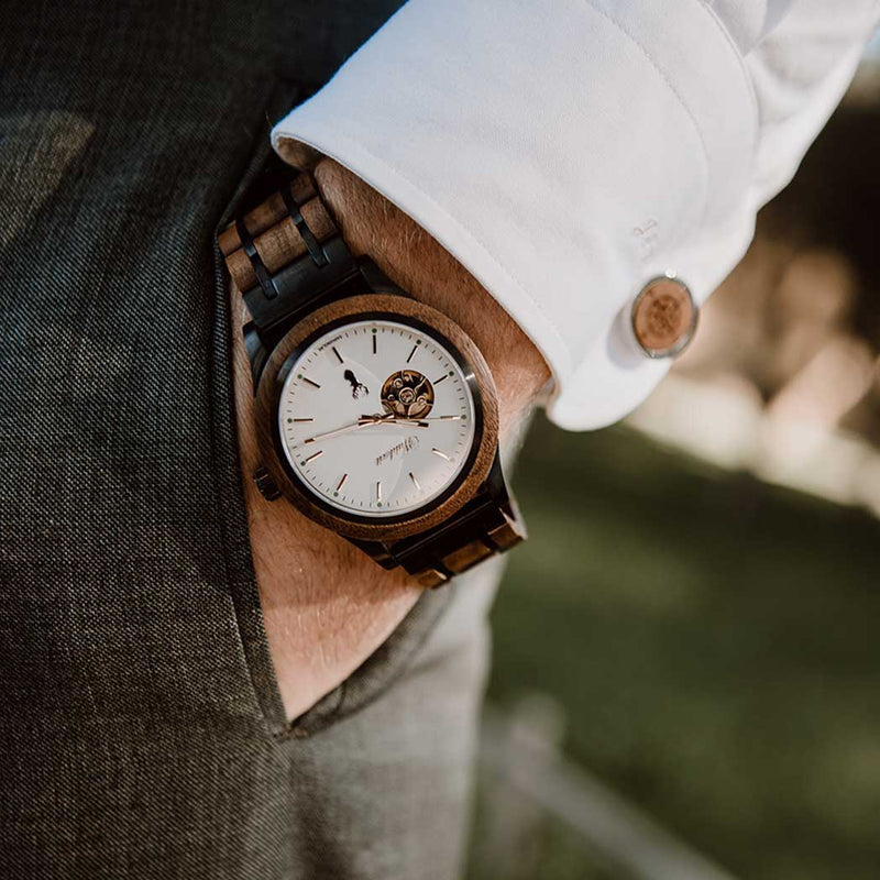 Gamskar Automatik Herrenuhr mit Holzband