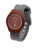 Waidzeit Holzuhr Armbanduhr Uhr Geschenk Damenuhr Pfau rotes Sandelholz Lodenarmband Schladming Geschenk Damengeschenk Armbanduhr Uhr nachhaltig Loden