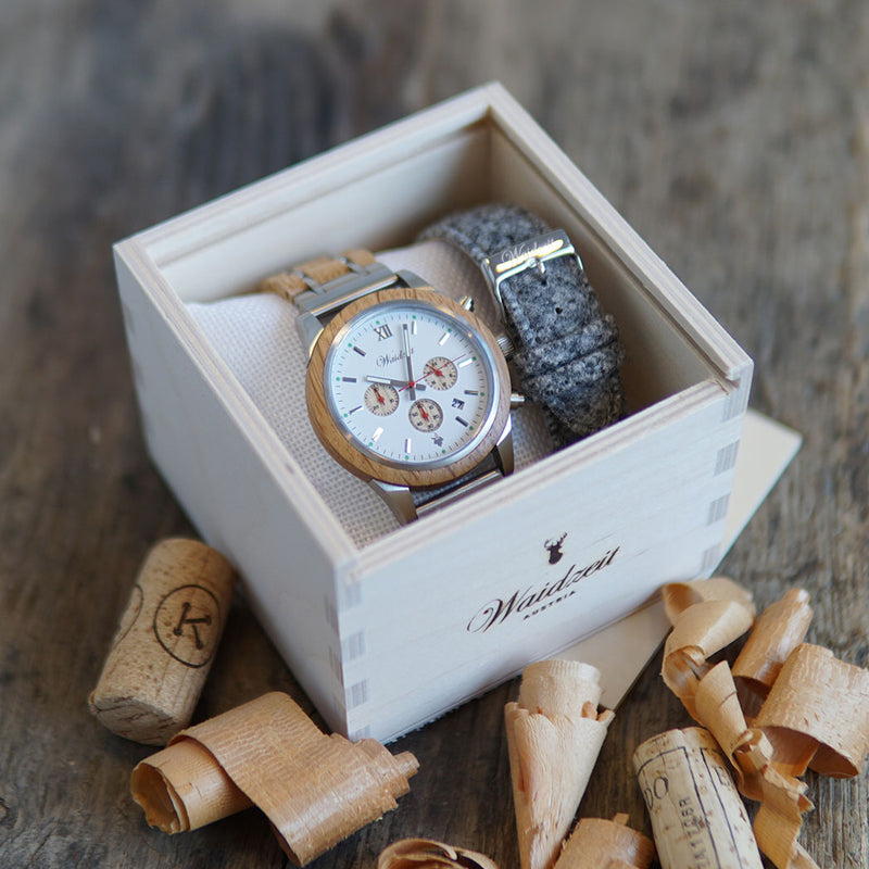 Chronograph Barrique Reservé Herrenuhr + Lodenband