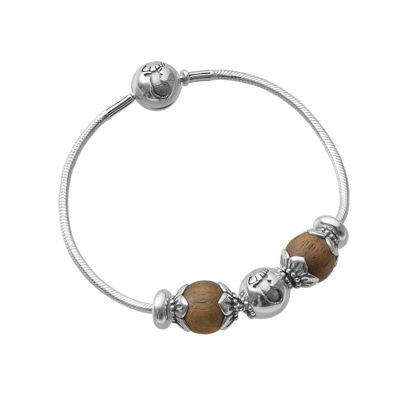 Wildfang Armbänder Blüten Armband Holzperlen Walnuss Holzschmuck Silberschmuck Silberarmband Sterlingsilber Damenschmuck Schmuckstück Naturprodukt Schmuck Holz Geschenk Damengeschenk