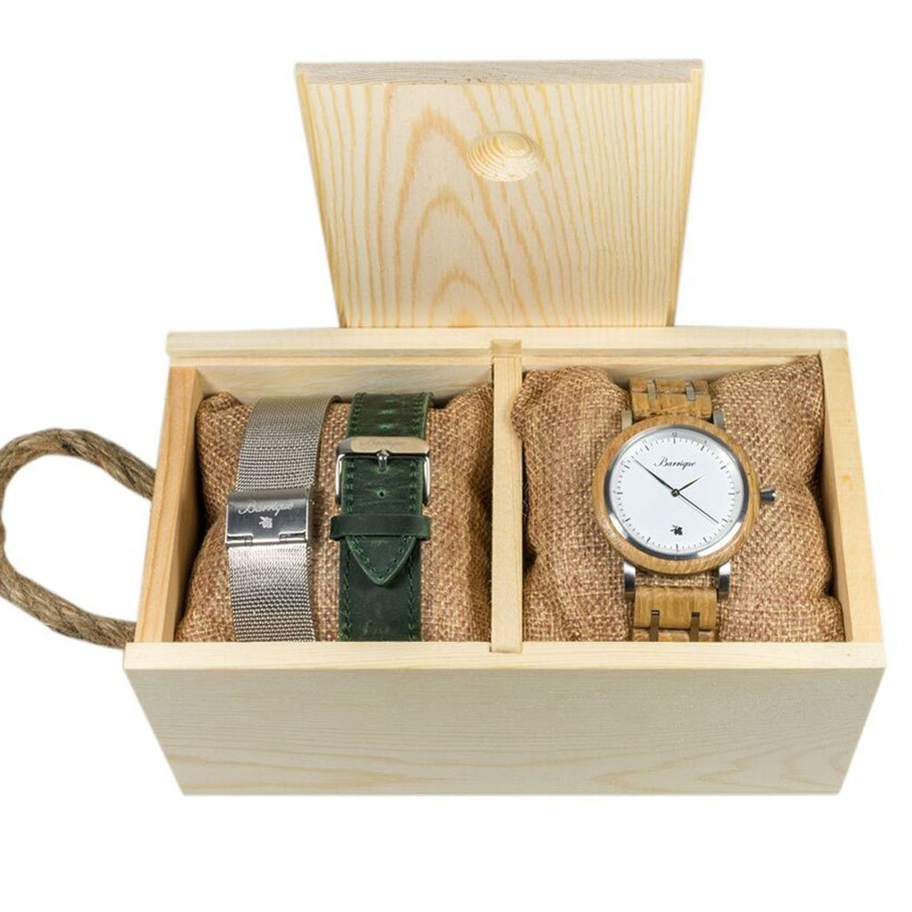 Grapevine Herren Uhr mit Holzarmband Waidzeit aus französischen Allier Eichenfass