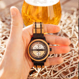 Waidzeit Holzuhr Recyceltes Holz Armbanduhr Männeruhr Holzarmbanduhr Geschenk für Männer Bierfass Eiche limitierte Auflage Austrian Design Shop in Austria