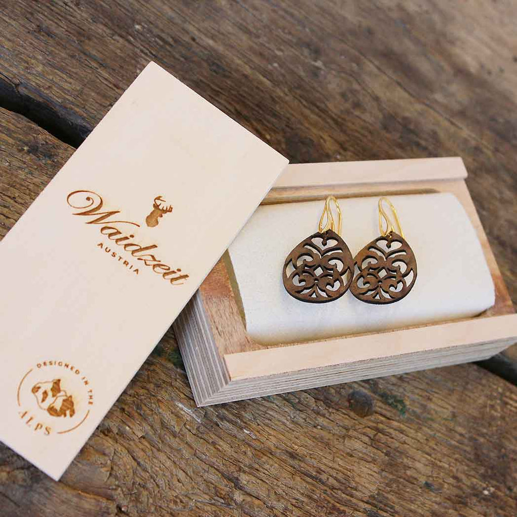 Waidzeit Ohrringe Austrian Design Geschenksidee Geschenk Damenschmuck Schmuck Holzschmuck für Sie ShopinAustria
