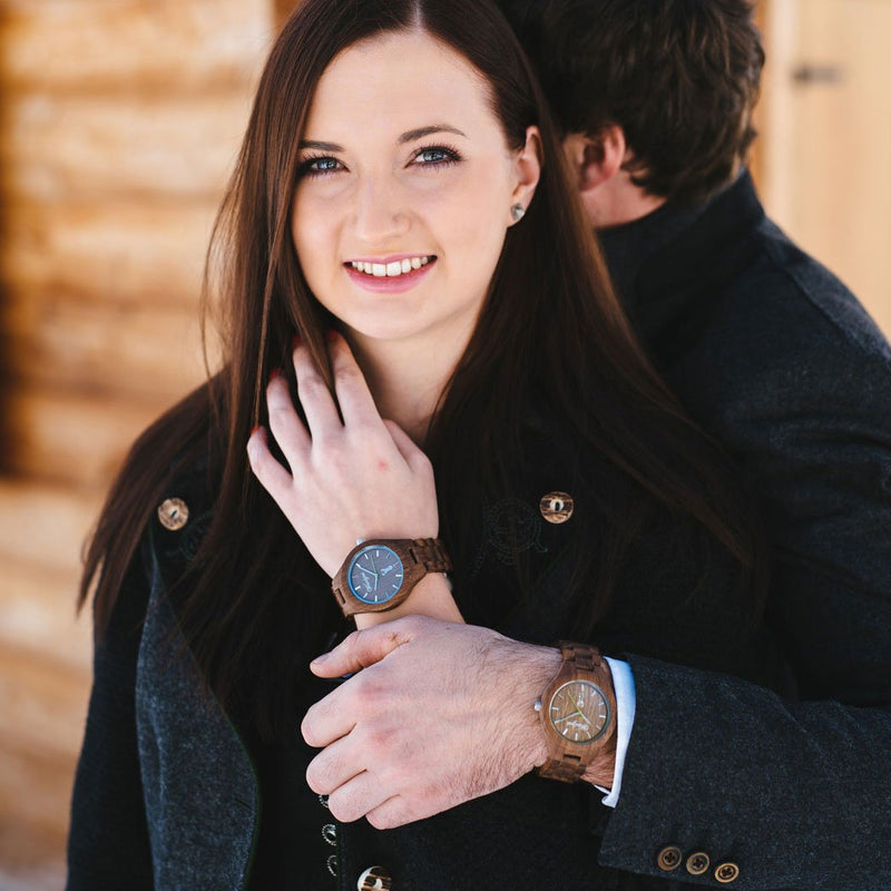 Waidzeit Holzuhr Gams Platzhirsch Unisex Modell