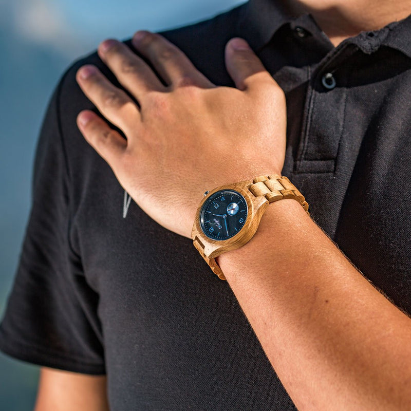 Barrique Winelover Herren "Riesling" aus echtem französischem Weinfass mit Ziffernblatt aus Schieferstein Herrenuhr Waidzeit Weinuhr Holzuhr Weinliebhaber Naturprudukt